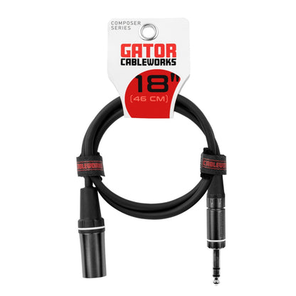 Gator Composer XLR Male To TRS Cable | 18"