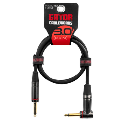 Gator Cableworks Straight To Right Angle Instrument Cable | 3'