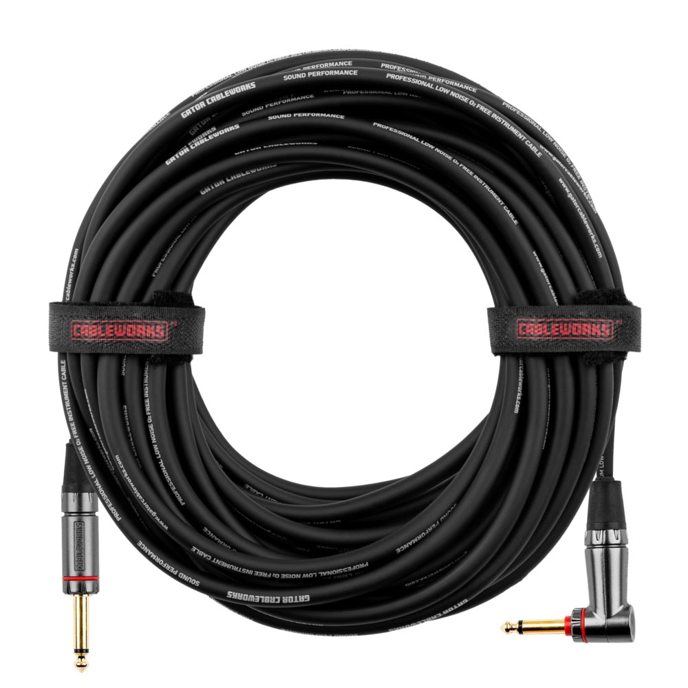 Gator Cableworks Straight To Right Angle Quiet Instrument Cable | 10'