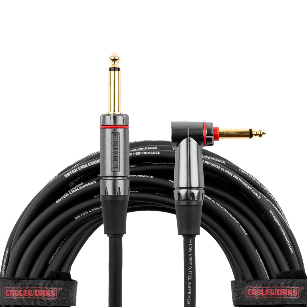 Gator Cableworks Straight To Right Angle Quiet Instrument Cable | 30'