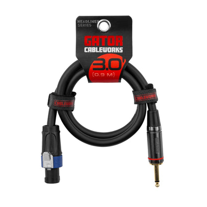 Gator Cableworks TS To Twist Lock Speaker Cable | 3'