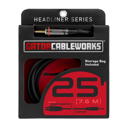 Gator Cableworks TS To Twist Lock Speaker Cable | 25'