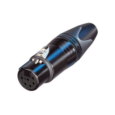 Neutrik NC6FXX-BAG 6-Pole Female XLR Cable Connector Black Silver