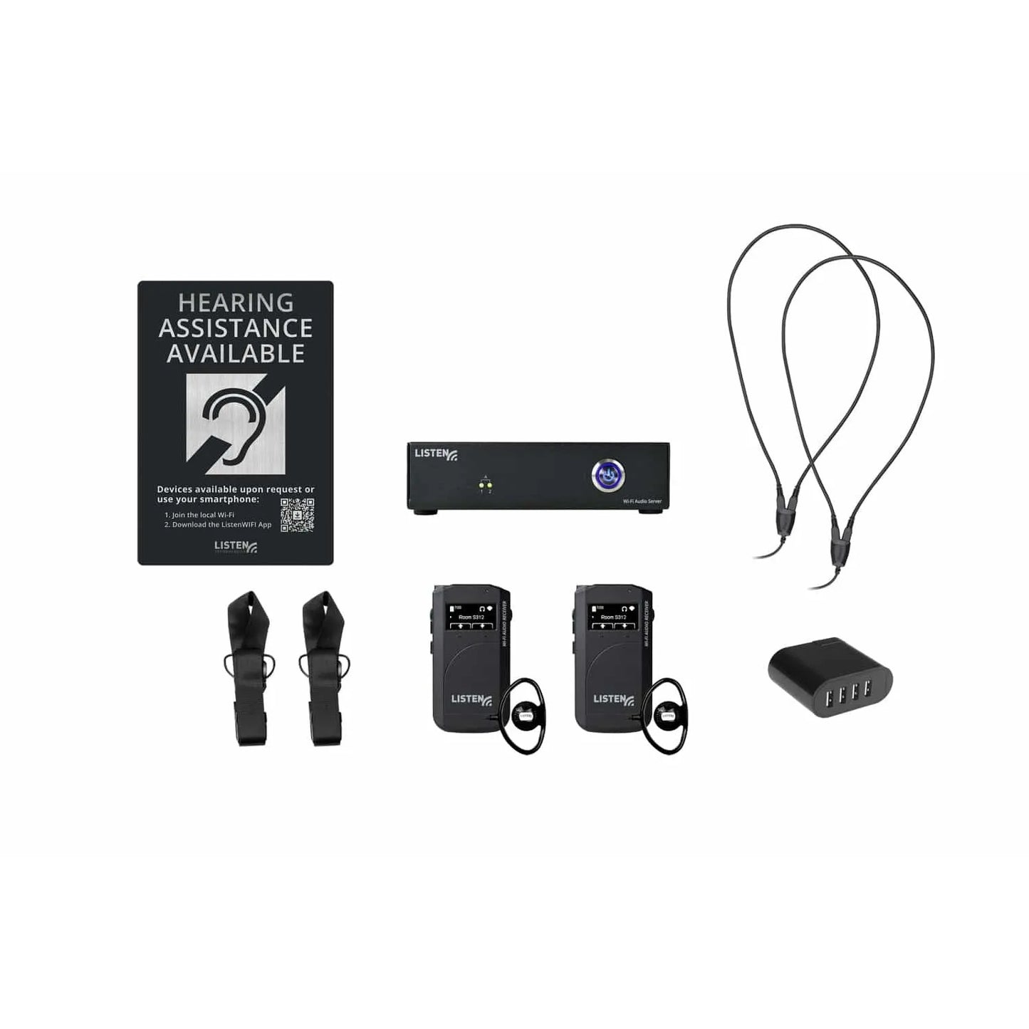 Listen Technologies ListenWIFI System Wi-Fi Audio Streaming | 2 | Analog | NEW