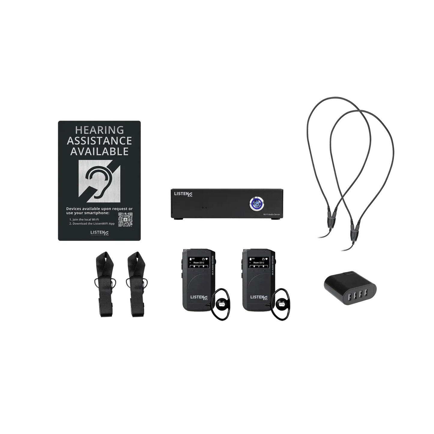 Listen Technologies ListenWIFI System Wi-Fi Audio Streaming | 2 | Dante | NEW