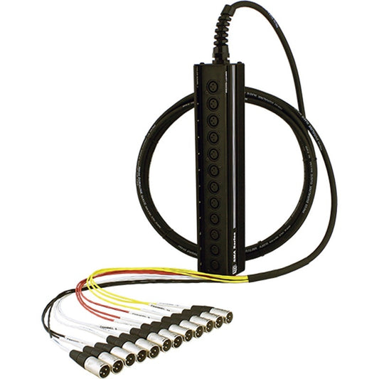ProCo Sound SMAST 12-channel drop snake with SMA Series stage box and coiled XLR fan-out tails