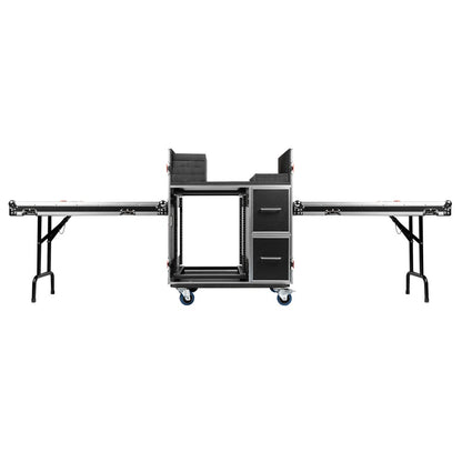 Gator GTOUR-MIXER-12U-2D2T 12U Mixer Flight Case With Tables