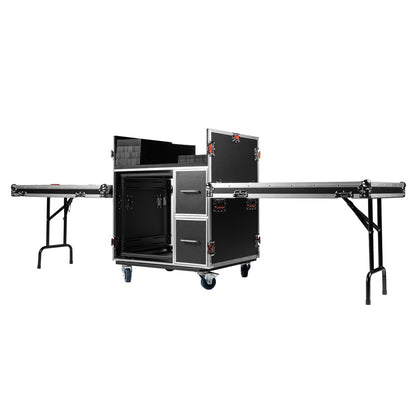 Gator GTOUR-MIXER-12U-2D2T 12U Mixer Flight Case With Tables
