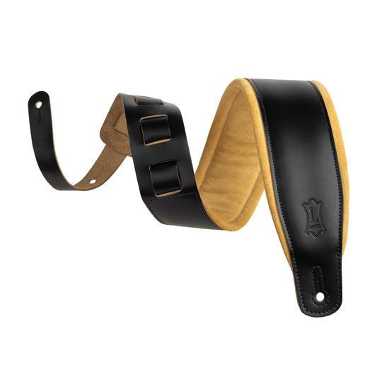 Levy's Leathers M26SPD-BLK-TAN Leather Guitar Strap | Black | Tan