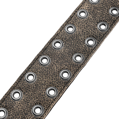 Levy's Leathers M80RBEY Leather Strap with Black Eyelets | Distressed Black