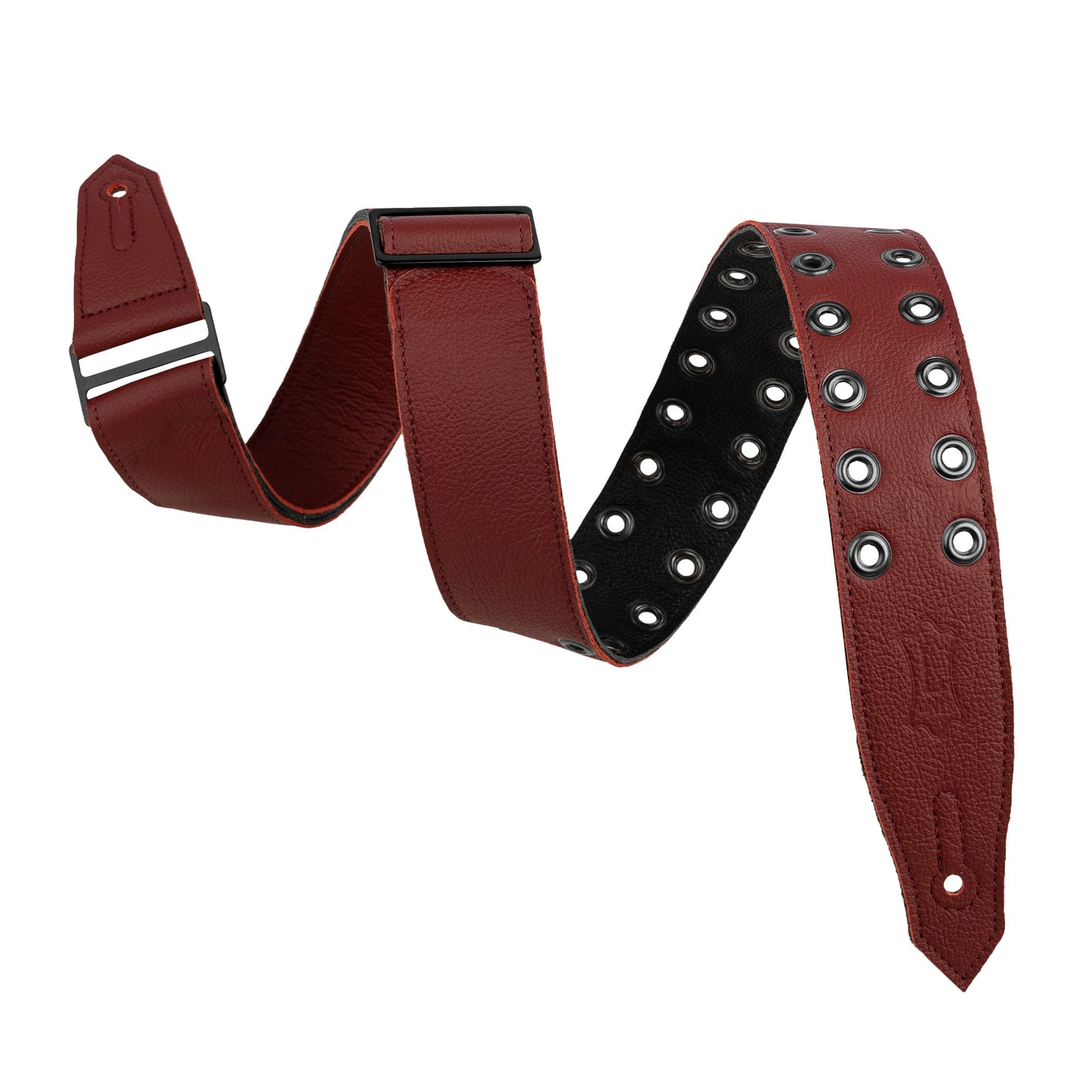 Levy's Leathers M80RBEY Leather Strap with Black Eyelets | Oxblood