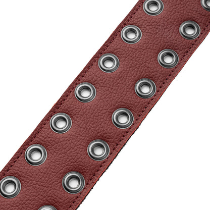 Levy's Leathers M80RBEY Leather Strap with Black Eyelets | Oxblood