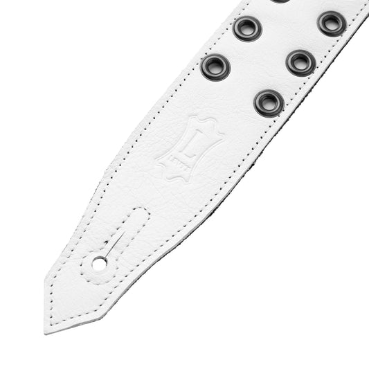 Levy's Leathers M80RBEY Leather Strap with Black Eyelets | White