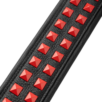 Levy's Leathers M81GRPDX Padded Garment Leather Strap with Red Studs | Black