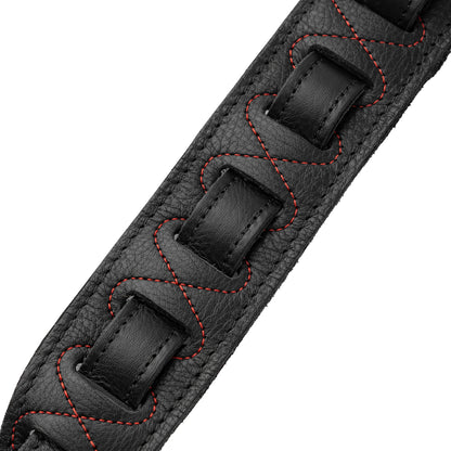 Levy's Leathers M81GRPDX Padded Garment Leather Strap with Red Studs | Black