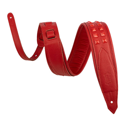 Levy's Leathers M81GRPDX Padded Garment Leather Strap with Red Studs | Red