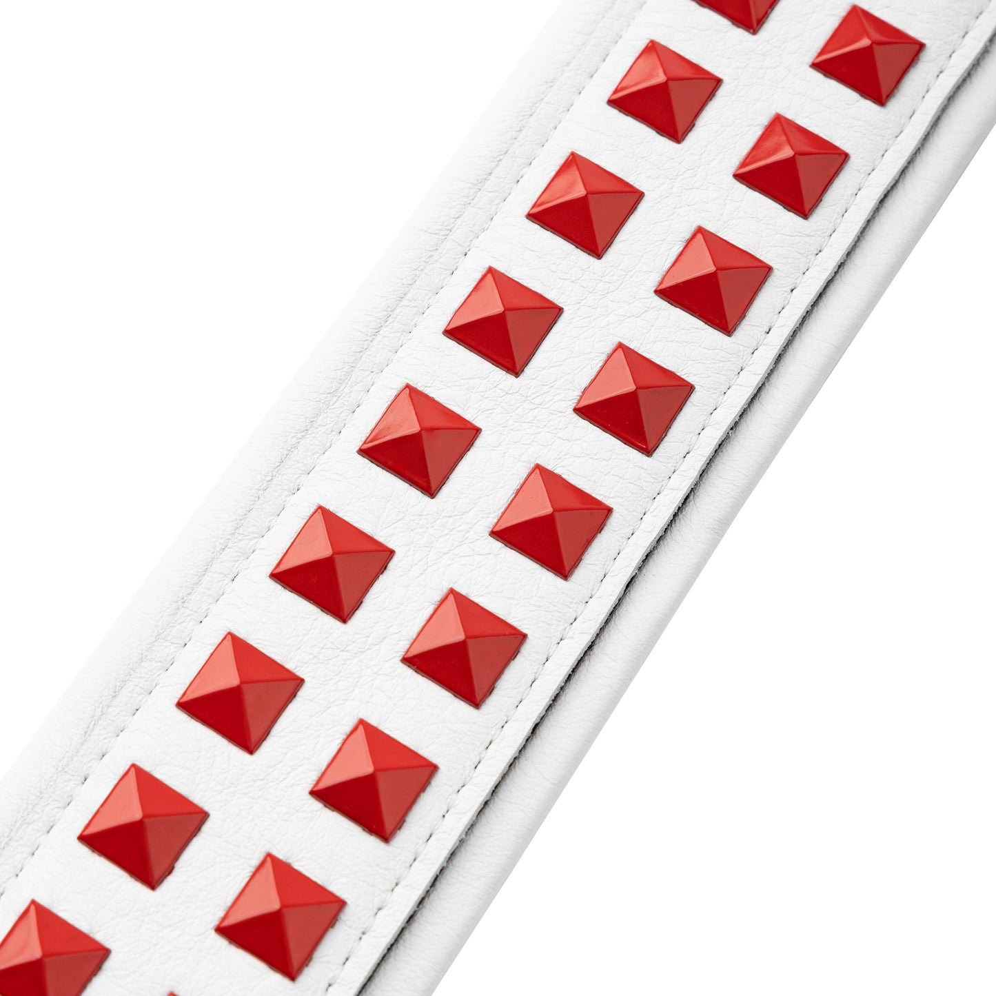 Levy's Leathers M81GRPDX Padded Garment Leather Strap with Red Studs | White