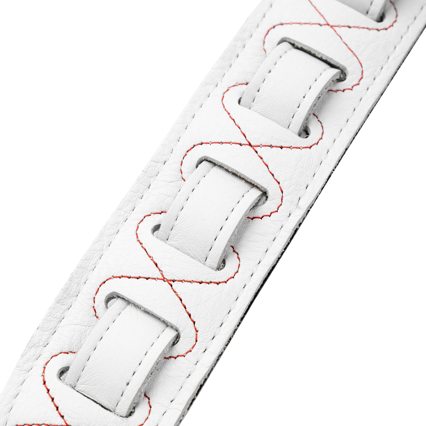 Levy's Leathers M81GRPDX Padded Garment Leather Strap with Red Studs | White