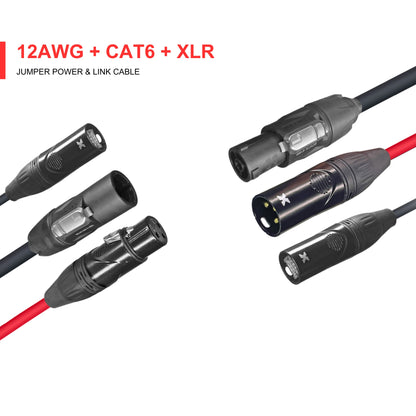 ProX XC-TR112-XLRCAT6-03 PowerKon, CAT6, and XLR Combo Jumper Cable