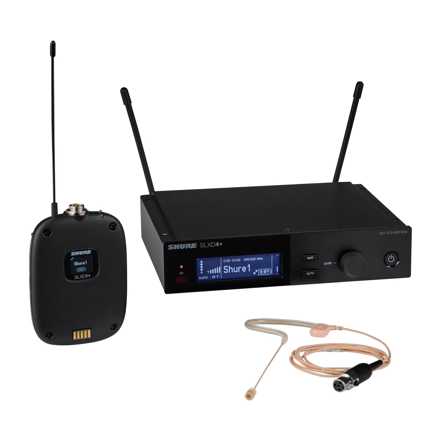 Shure SLXD14+/153T Digital Wireless Bodypack System with MX153T Earset Headworn Microphone