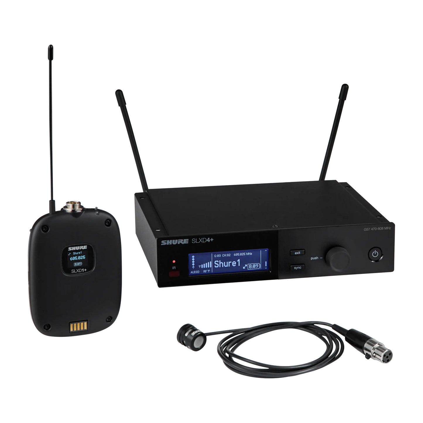 Shure SLXD14+/85M Digital Wireless Bodypack System with WL185m Low-Profile Cardioid Lavalier Microphone