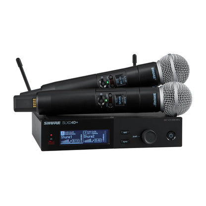 Shure SLXD24D+/58 Dual Wireless System with 2 SLXD2+/58 Handheld Transmitters