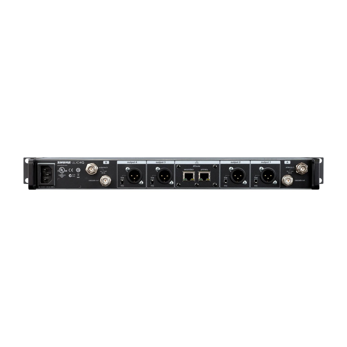 Shure ULXD4QGVTA=-G57 Quad-Channel Digital Wireless Receiver