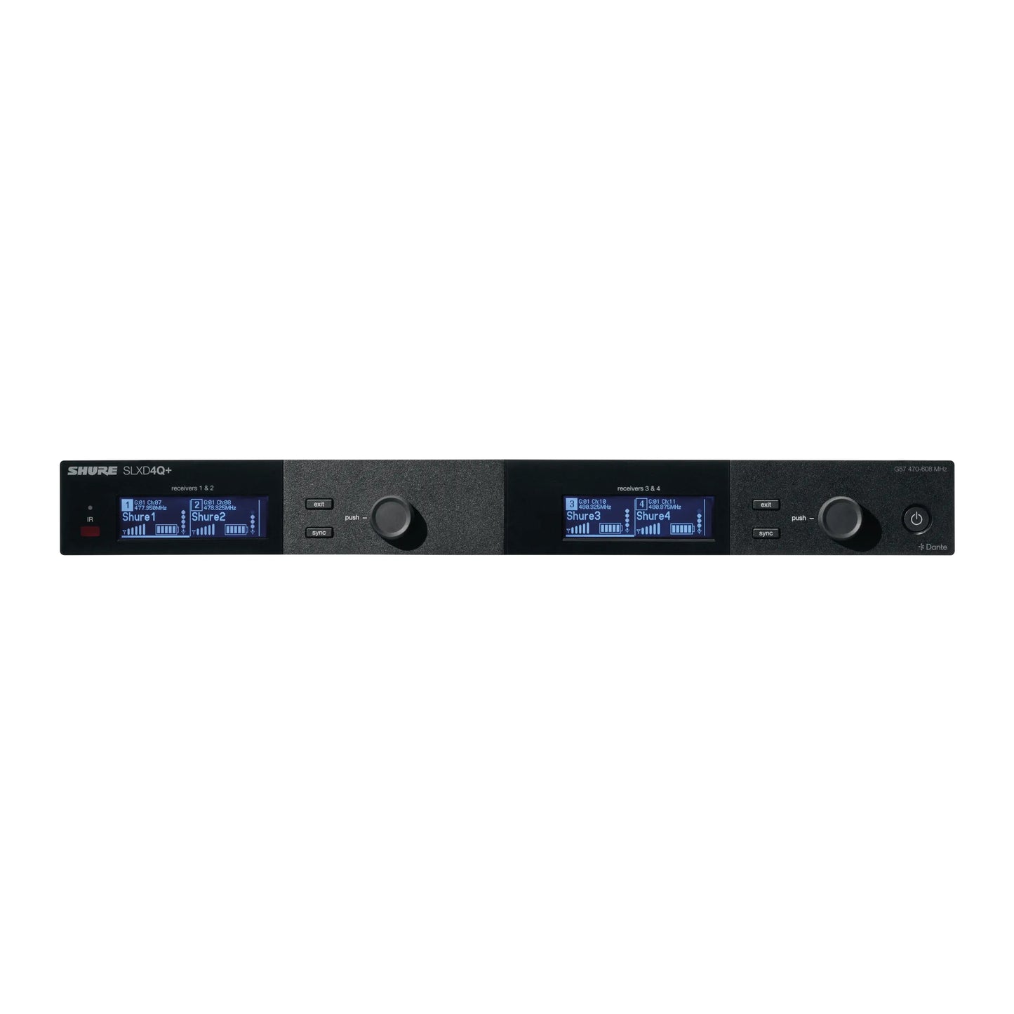 Shure SLXD4QDAN+TA=-G57 Quad Channel Receiver with Dante Audio