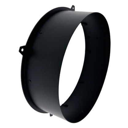 2798 MAC Aura XIP Top Hat three-quarter view showing black matte cylindrical snoot with mounting tabs, City Theatrical