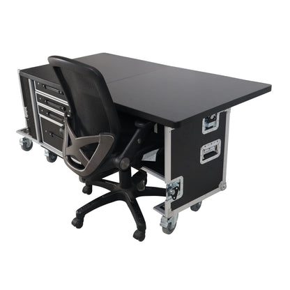 ProX XT-PRODESK6030 Mobile Foldable Pro Desk Workstation With Rack