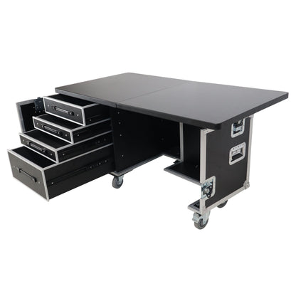 ProX XT-PRODESK6030 Mobile Foldable Pro Desk Workstation With Rack