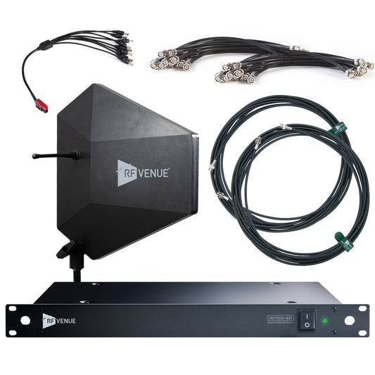 RF Venue Diversity Fin® IPX Antenna with DISTRO9 System