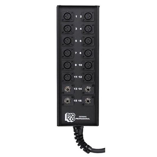 ProCo Sound SMA Series audio snake stage box with numbered XLR and 1/4" inputs 1-16