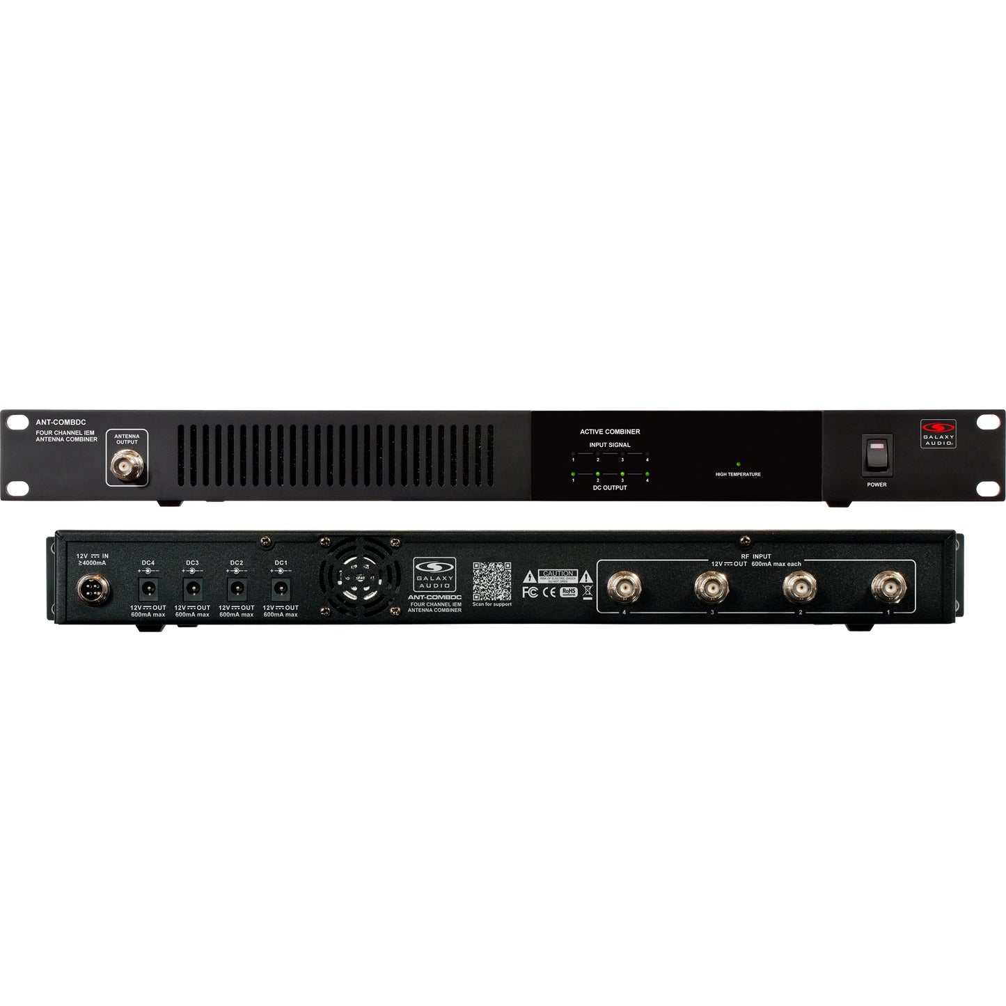 Galaxy Audio Four Channel IEM Wideband Antenna Combiner | Standard