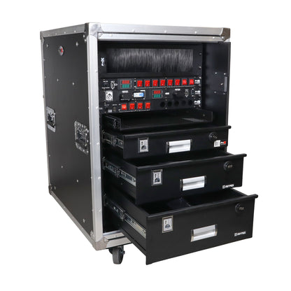 ProX Vertical Rack Shock Mount Case with Sliding Slam Doors | 16U | 24 in