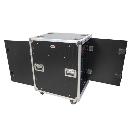 ProX Vertical Rack Shock Mount Case with Sliding Slam Doors | 16U | 24 in
