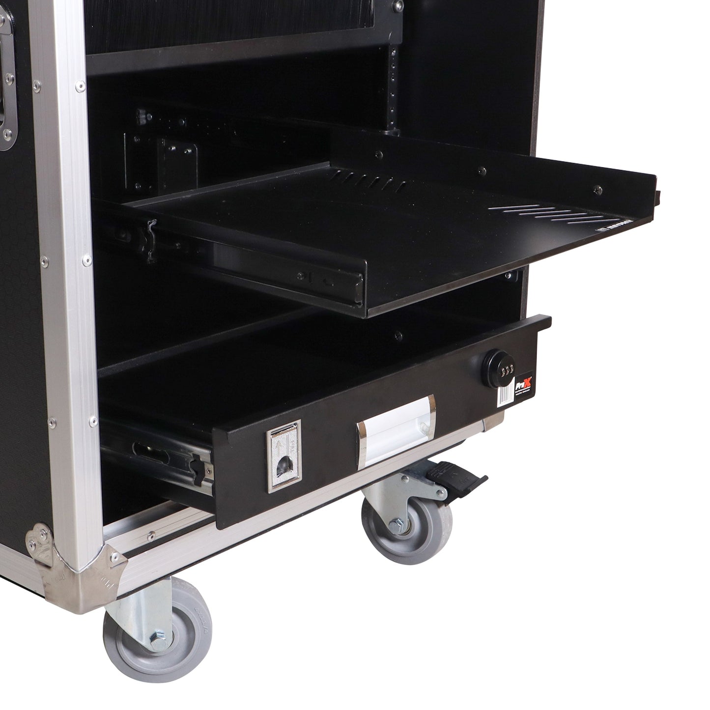 ProX Vertical Rack Shock Mount Case with Sliding Slam Doors | 16U | 24 in
