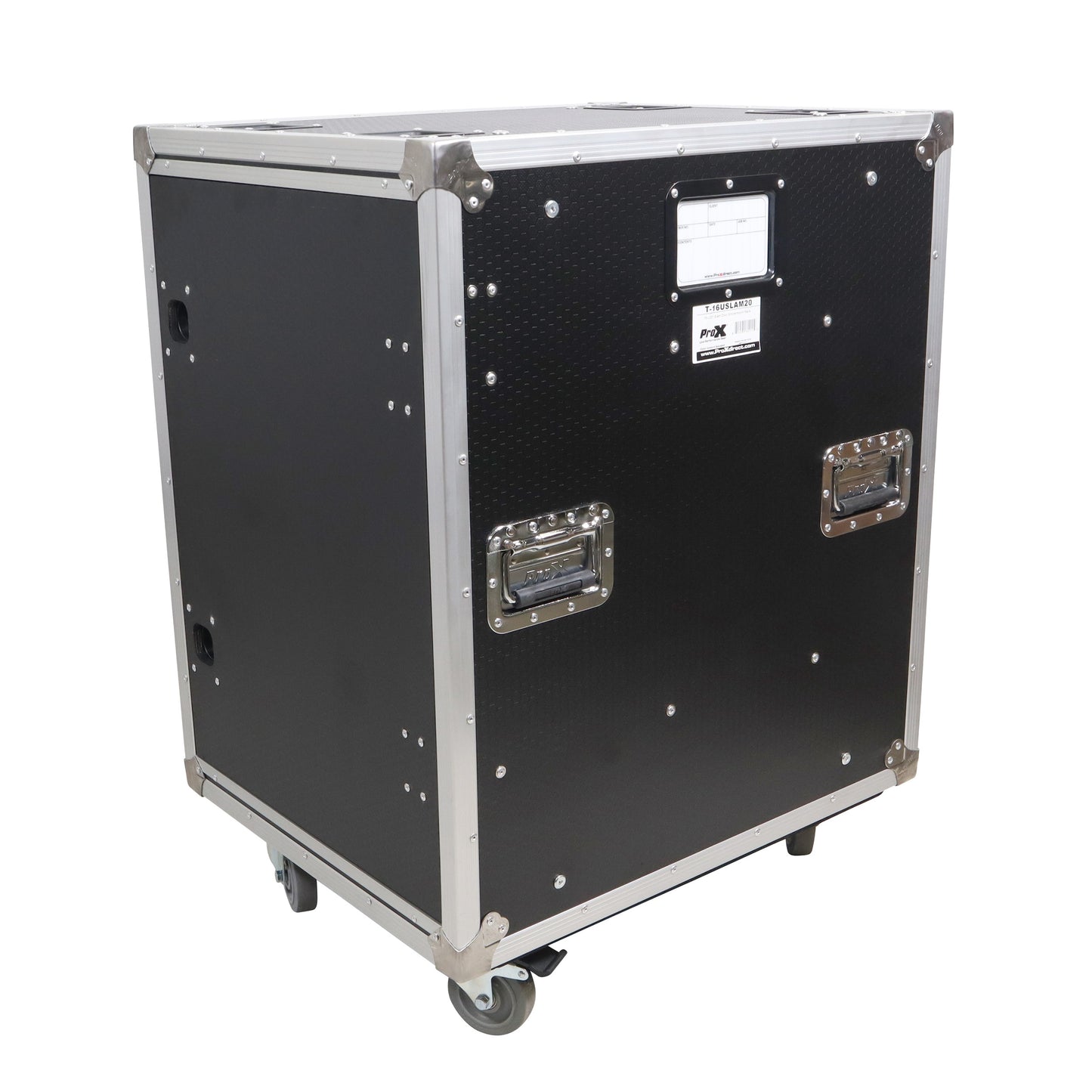 ProX Vertical Rack Shock Mount Case with Sliding Slam Doors | 16U | 24 in