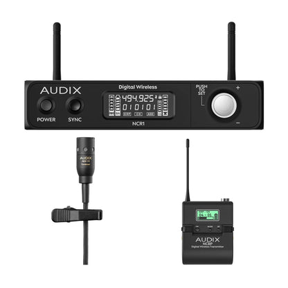 NCBX10 Novacore wireless system in the box with NCR1 receiver, ADX10 lavalier mic and NCBP bodypack transmitter, Audix