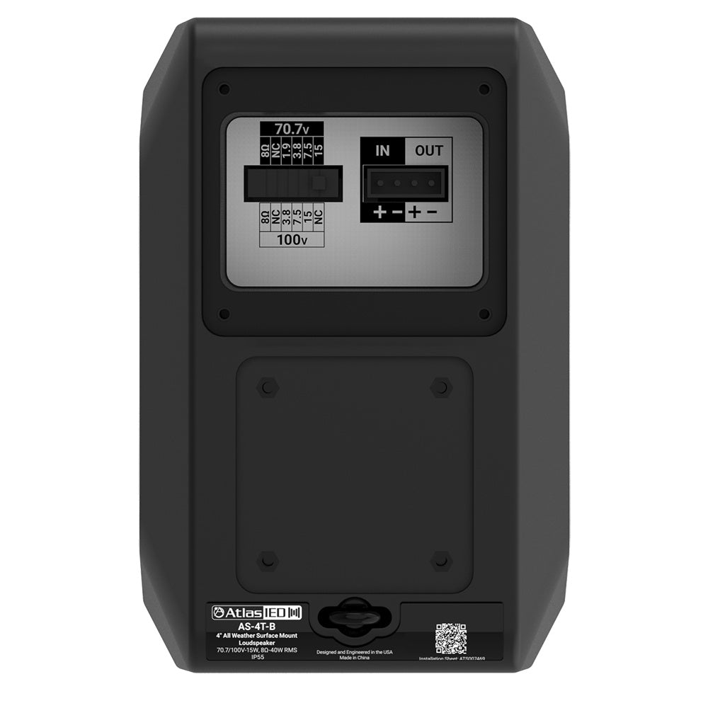 AtlasIED AS-4T-B 4" AS Series Surface Mount Speaker | Black