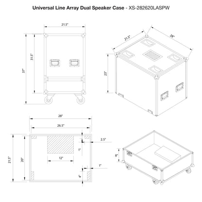 ProX XS-SP282620LAW Universal ATA Dual Speaker Flight Case