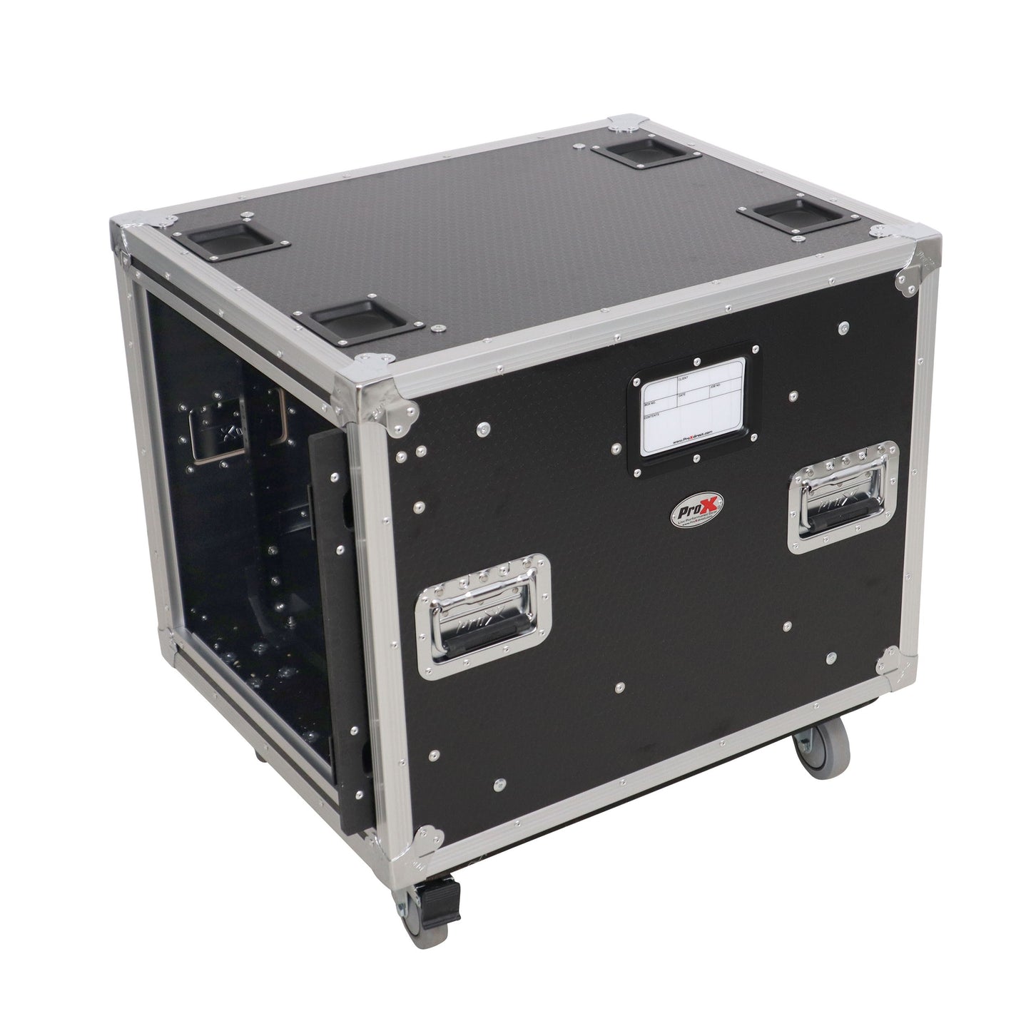 ProX Vertical Rack Shock Mount Case with Sliding Slam Doors | 10U | 20 in