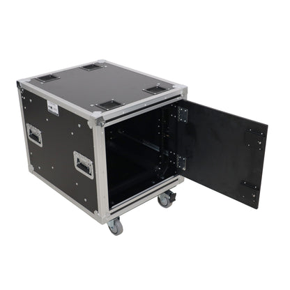 ProX Vertical Rack Shock Mount Case with Sliding Slam Doors | 10U | 20 in