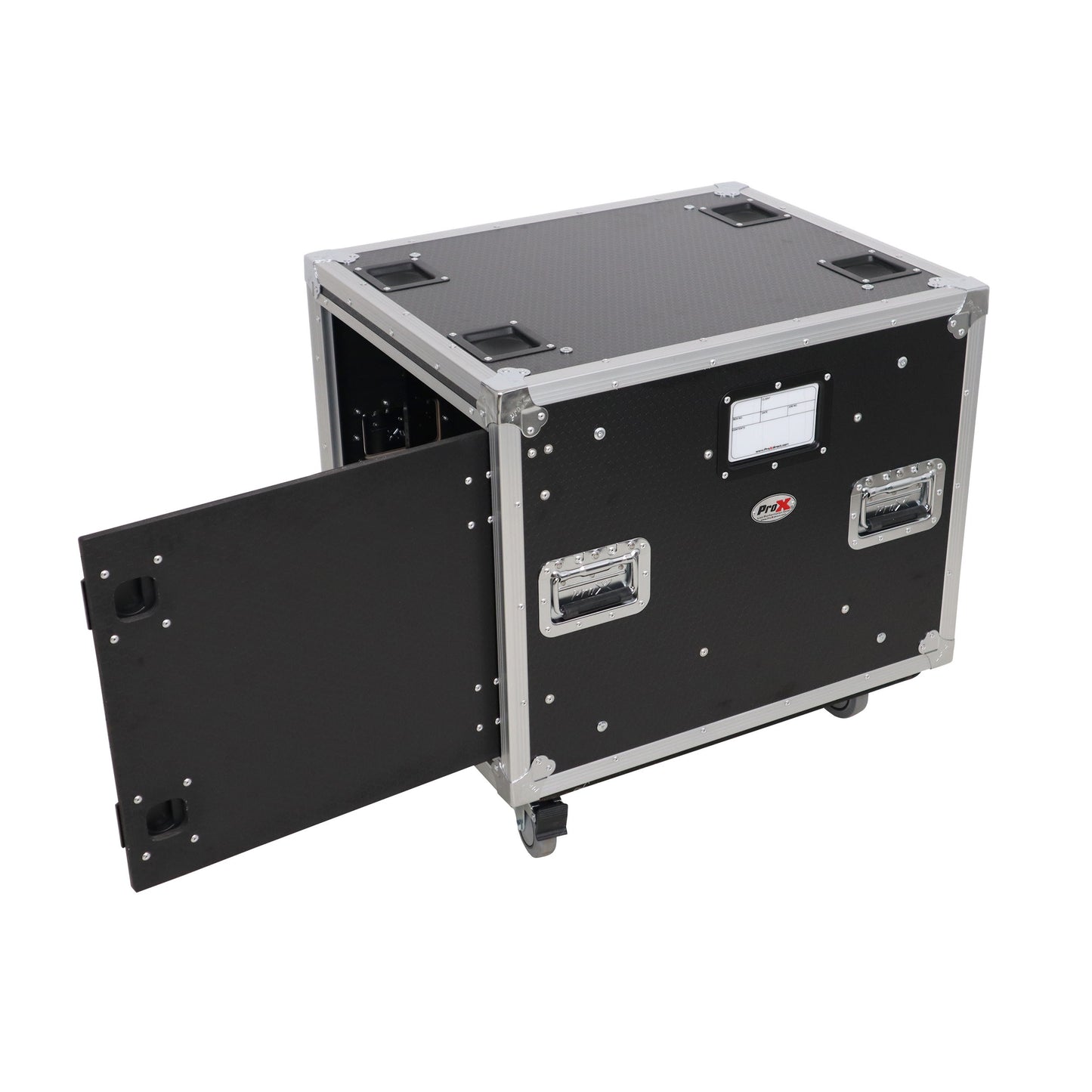 ProX Vertical Rack Shock Mount Case with Sliding Slam Doors | 10U | 20 in