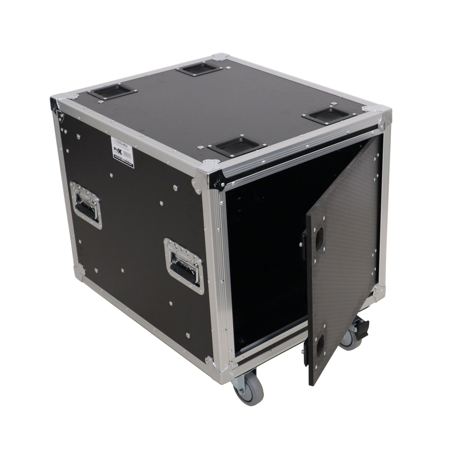 ProX Vertical Rack Shock Mount Case with Sliding Slam Doors | 10U | 20 in