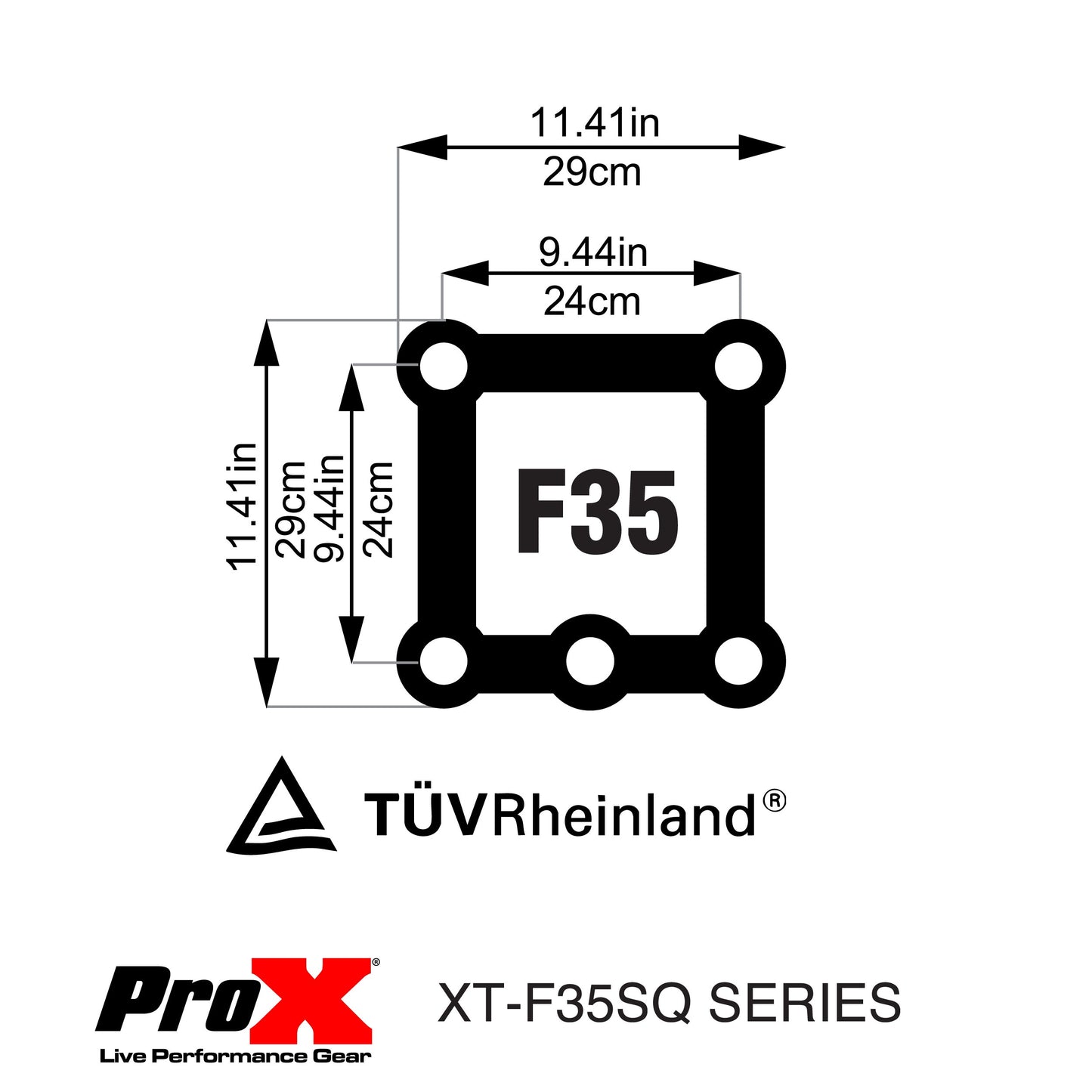 ProX XT-F35SQ984 F35 5-Chord Truss Segment for LED Video Panels