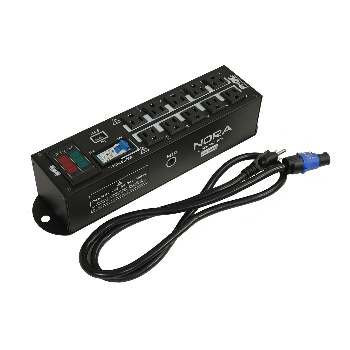 ProX X-PCNORABOX 10-Way PowerCON to Edison Power Distribution Box