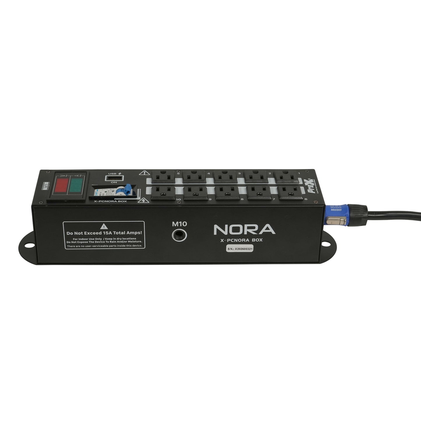 ProX X-PCNORABOX 10-Way PowerCON to Edison Power Distribution Box