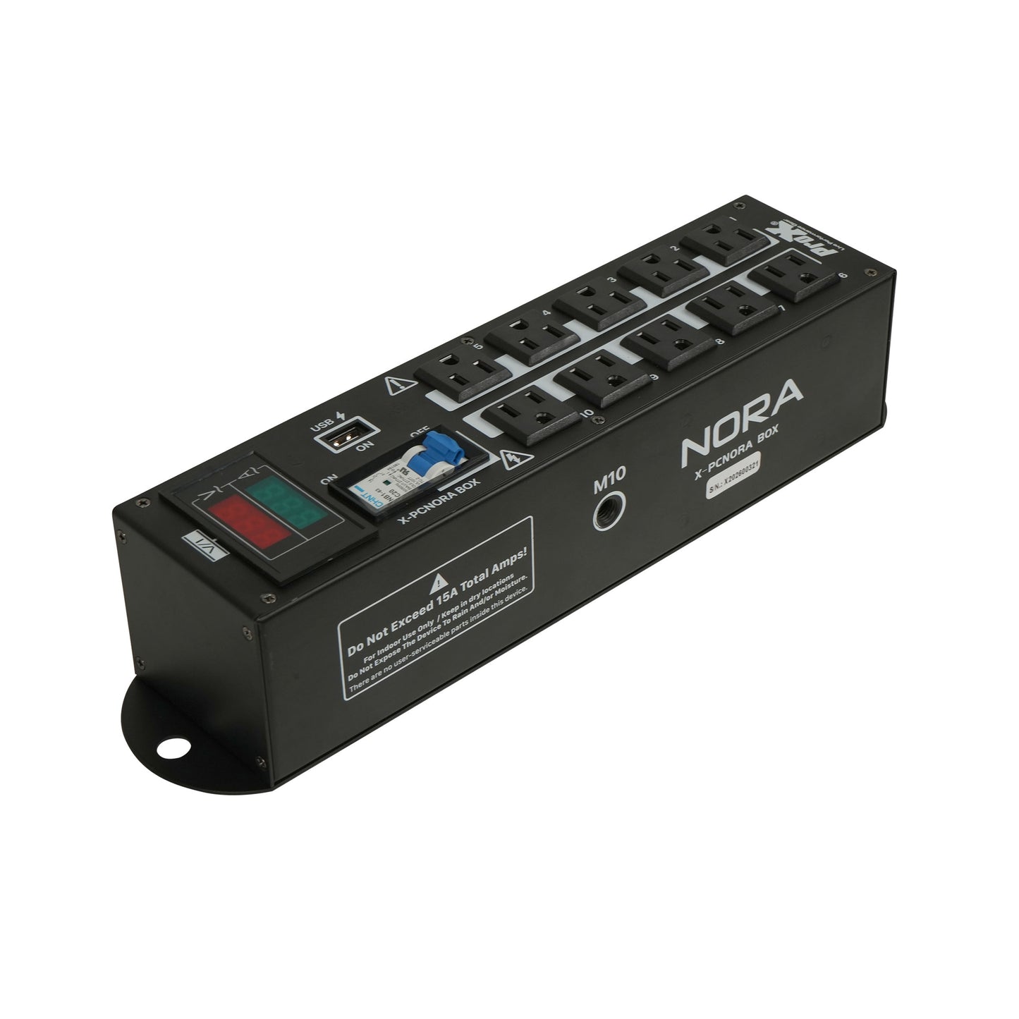 ProX X-PCNORABOX 10-Way PowerCON to Edison Power Distribution Box