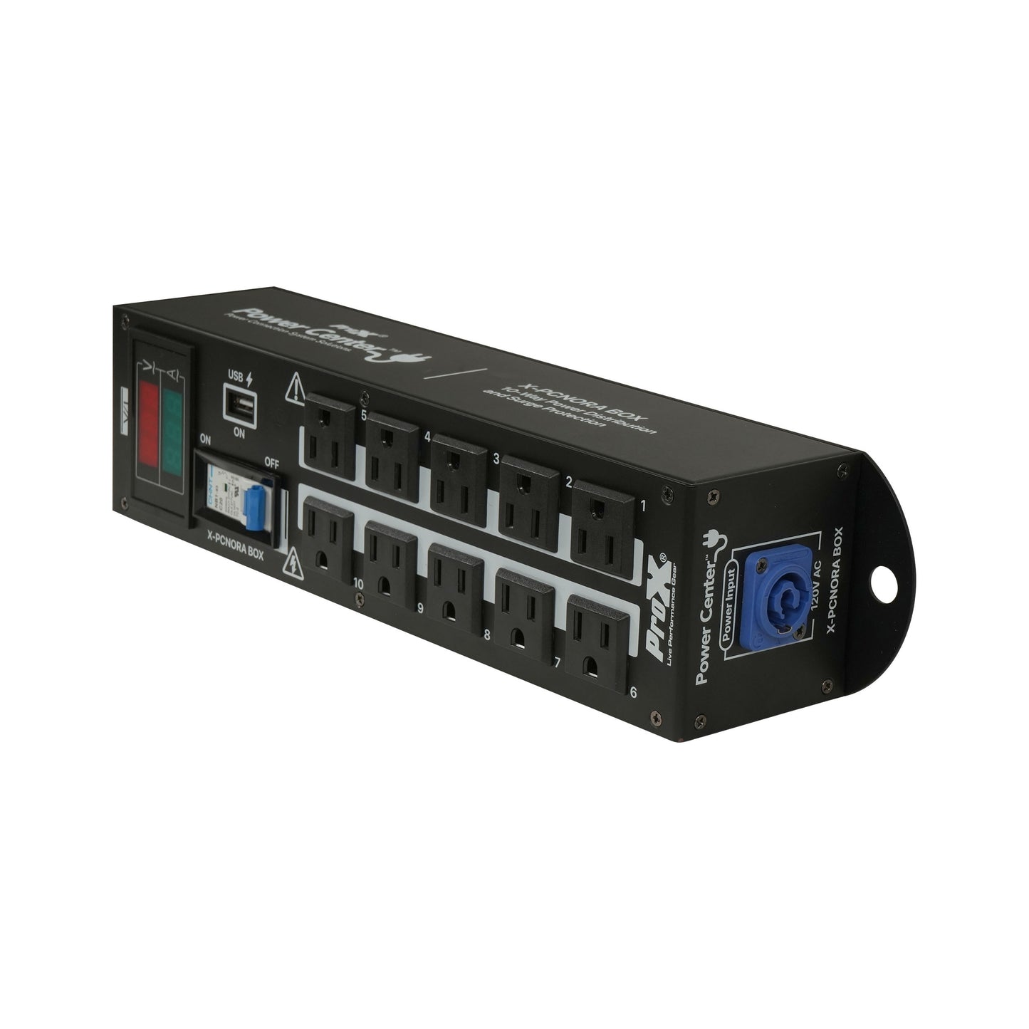ProX X-PCNORABOX 10-Way PowerCON to Edison Power Distribution Box